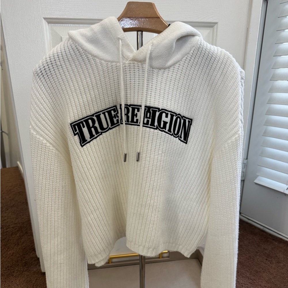 True Religion Women's Cropped Knit Hoodie